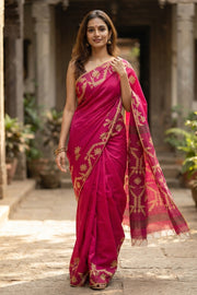 Pink Bengal Handwoven Cotton Saree  10077691