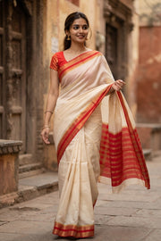 Cream Mysore Semi Crepe Silk Saree 10077801