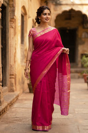Magenta Pink Mysore Semi Crepe Silk Saree 10077781