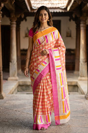 Multicolor Chanderi Printed Silk Cotton Saree 10077367
