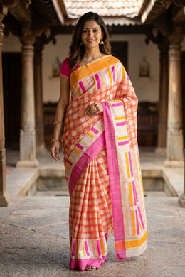 Multicolor Chanderi Printed Silk Cotton Saree 10077367