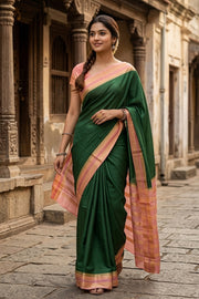 Green Mysore Semi Crepe Silk Saree 10077802