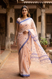 Pink Bengal Handwoven Cotton Saree 10077684