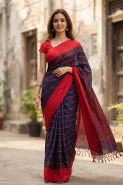 Blue Bengal Handwoven Cotton Saree 10077703
