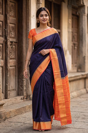 Deep Violet Mysore Semi Crepe Silk Saree 10077811