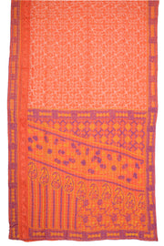 Orange Chikankari Embroided Kota Cotton Saree 10078105