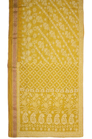 Mustard Yellow Chikankari Embroided Kota Cotton Saree 10078104