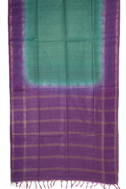 Teal Green Semi Tussar Saree with Zari Border 10078209
