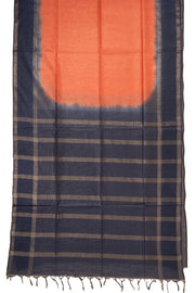 Orange Semi Tussar Saree with Zari Border 10078212