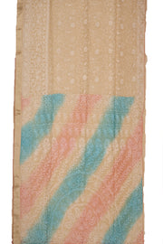 Multi Colour Chikankari Embroided Organza Saree 10078121