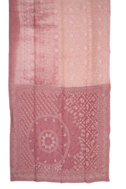 Dusty Rose Chikankari Embroided Organza Saree 10078115