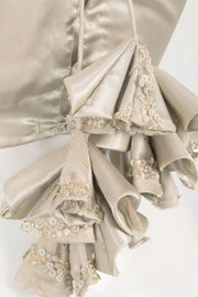 Embroidered Sequin Work Net Satin Silk Blouse  10060378