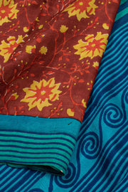 Hand Block Printed Silk Saree 10057399