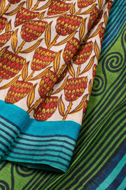 Hand Block Printed Silk Saree 10057396