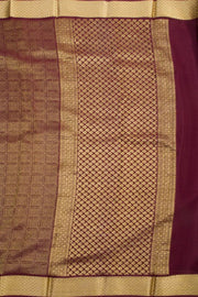 Rosewood Brown Mysore Crepe Silk Saree With Zari Border 10076656