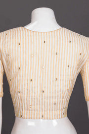 White Aari Embroidered Chanderi Silk Cotton Blouse 10068201