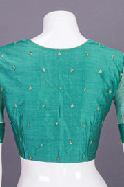 Green Aari Embroidered Chanderi Silk Cotton Blouse 10068928