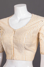 White Aari Embroidered Chanderi Silk Cotton Blouse 10068201