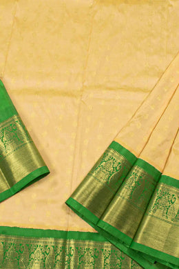 5 to 9 Year Size Pure Zari Kanchipuram Pattu Pavadai Material 10054673