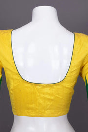 Yellow Handcrafted Raw Silk Blouse 10072431