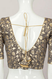 Grey Banarasi Silk Cotton Blouse 10067261