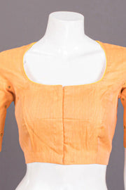 Orange Hand Embroidered Chanderi Silk Cotton Blouse 10068203