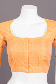 Orange Hand Embroidered Chanderi Silk Cotton Blouse 10077741