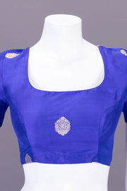 Azure Blue Handcrafted Banarasi Silk Blouse 10064844