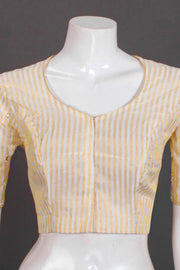 White Aari Embroidered Chanderi Silk Cotton Blouse 10068201