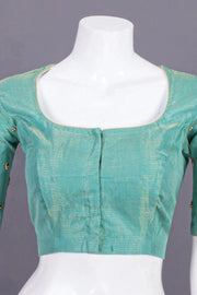 Green Aari Embroidered Chanderi Silk Cotton Blouse 10068925
