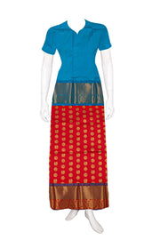 2 to 4 Years Pure Zari Kanchipuram Pattu Pavadai Material 10054659