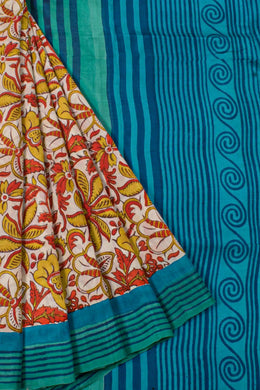 Hand Block Printed Silk Saree 10057398