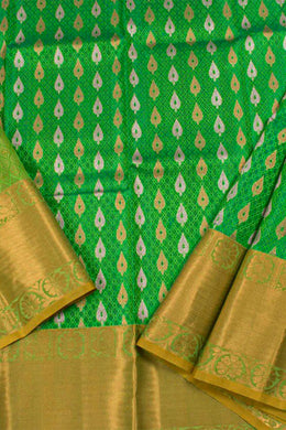 2 to 4 Year Size Pure Zari Kanchipuram Pattu Pavadai Material 10051588