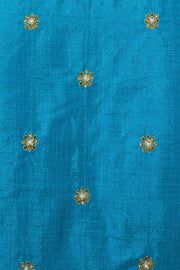Cyan Blue Aari Embroidered Raw Silk Blouse 10066510