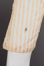 White Aari Embroidered Chanderi Silk Cotton Blouse 10068201