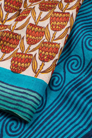 Hand Block Printed Silk Saree 10057396