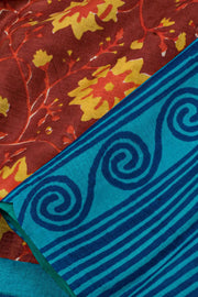 Hand Block Printed Silk Saree 10057399