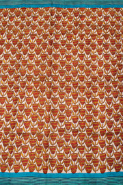 Hand Block Printed Silk Saree 10057396