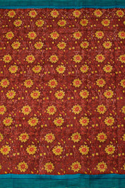 Hand Block Printed Silk Saree 10057399