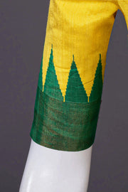 Yellow Handcrafted Raw Silk Blouse 10072435