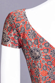 Brown Hand Block Printed Mashru Blouse 10066092