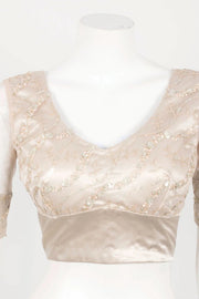 Embroidered Sequin Work Net Satin Silk Blouse  10060378