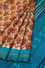 Hand Block Printed Silk Saree 10057396
