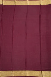 Rosewood Brown Mysore Crepe Silk Saree With Zari Border 10076656