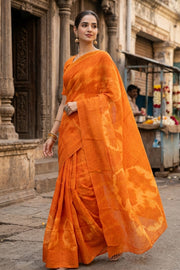 Yellow Handcrafted Sungudi Cotton Saree 10077121