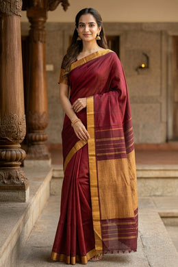 Maroon Kanjivaram Pure Silk Saree 10077174