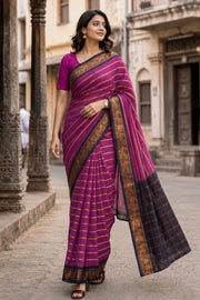 Purple Handcrafted Sungudi Cotton Saree 10077097