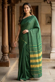  Green Kanjivaram Pure Silk Saree 10077176
