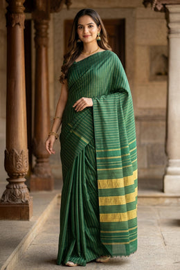  Green Kanjivaram Pure Silk Saree 10077176