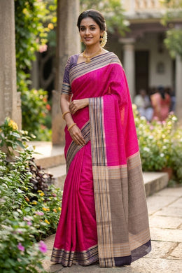 Pink Mysore Semi Crepe Silk Saree 10077215